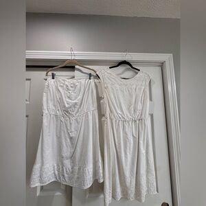 Old Navy & Gap Strapless White Dress and short sleeve eyelet dress Large